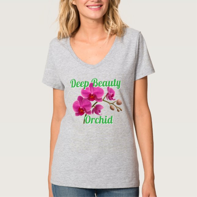 Camiseta Básica Feminina com Decote em V (Frente)