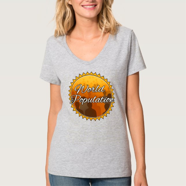 Camiseta Básica Feminina com Decote em V (Frente)