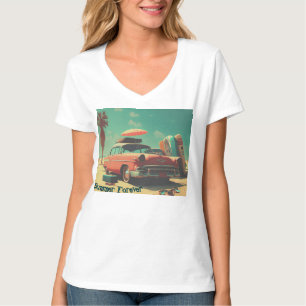 Camiseta Básica Feminina com Decote em V