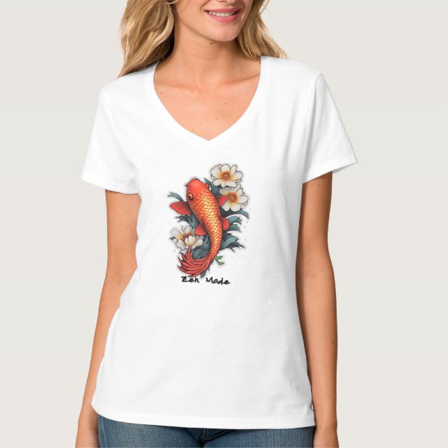 Camiseta Básica Feminina com Decote em V (Frente)