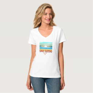 Camiseta Básica Feminina com Decote em V San Diego
