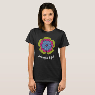 Camiseta Básica Feminina com Gráfico Floral Person