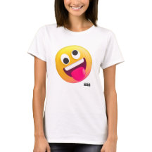 Camiseta básica feminina de emoji maluquinho