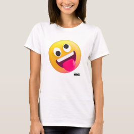 Camiseta básica feminina de emoji maluquinho