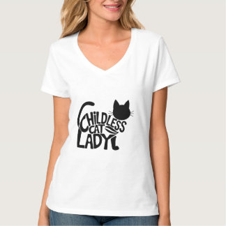 Camiseta básica feminina de gatos sem filhos