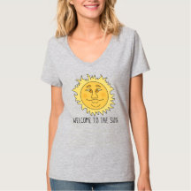 Camiseta Básica Feminina Decote V Welcome Sun