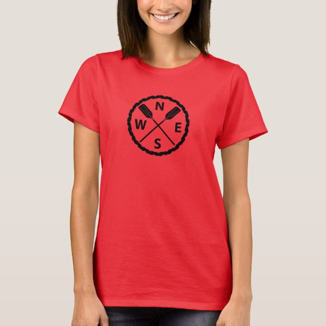 Camiseta Básica Feminina - Design Paddle Explorer (Frente)