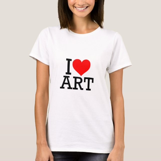 Camiseta Básica Feminina Eu Amo Arte (Frente)