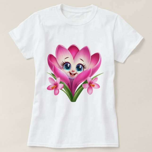 Camiseta Básica Feminina Flor Fofa (Frente do Design)