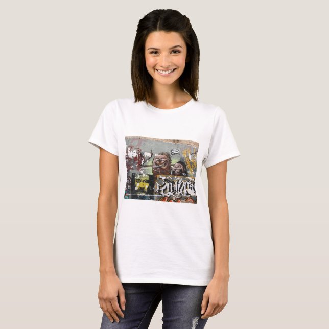 Camiseta básica feminina Mah coza, Graffiti, Espan (Frente Completa)