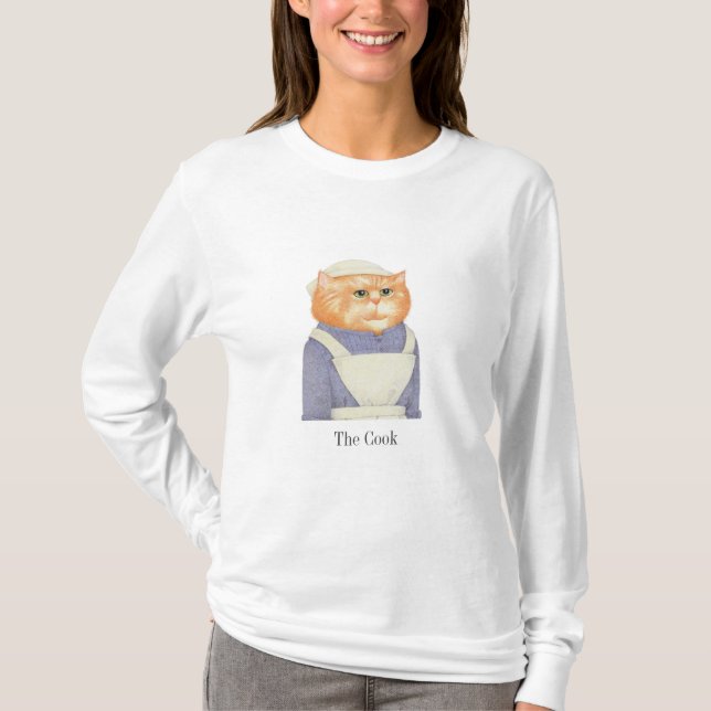 Camiseta Básica Feminina Manga Longa COOK CAT (Frente)