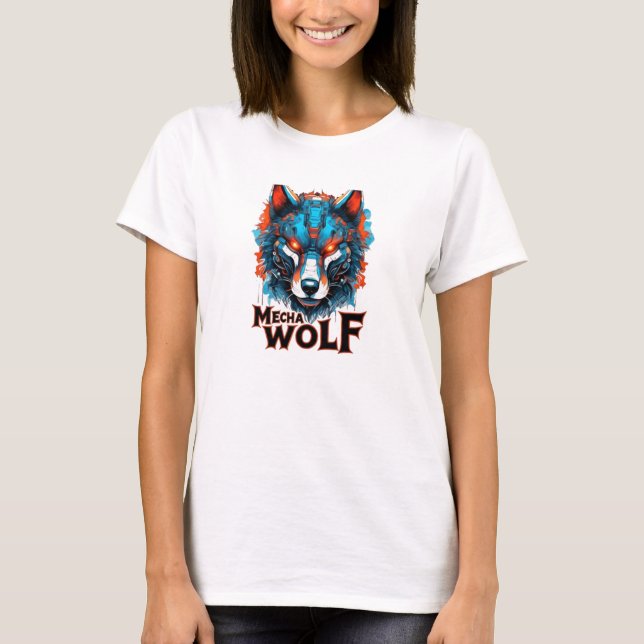 Camiseta Básica Feminina Mecha Wolf (Frente)