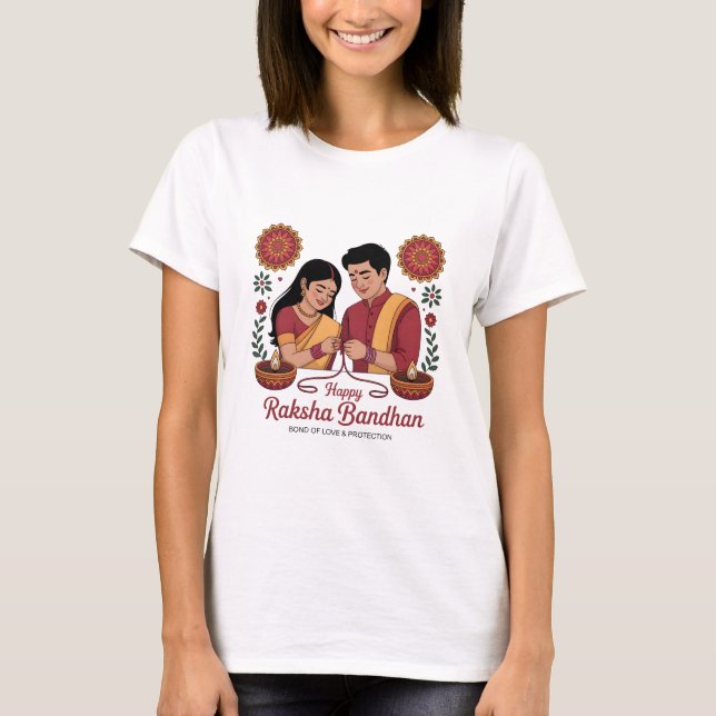 Camiseta Básica Feminina Raksha Bandhan (Frente)