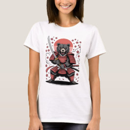 Camiseta Básica Feminina Samurai Bear