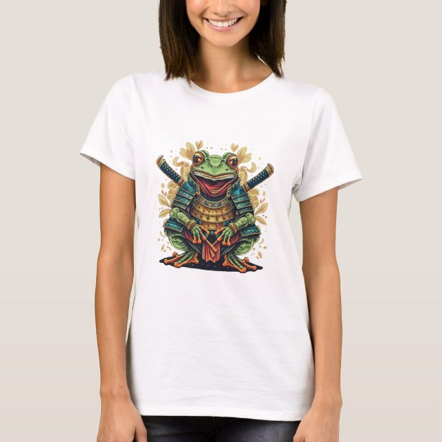 Camiseta Básica Feminina Samurai Frog Warrior (Frente)