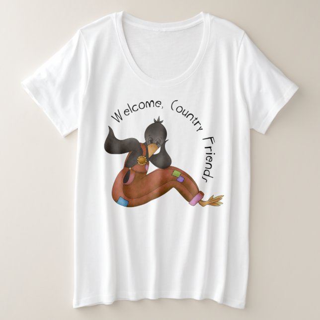 Camiseta Básica Feminina Tamanho Plus (Frente do Design)