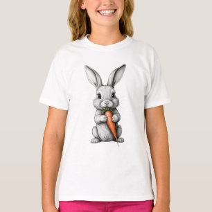 Camiseta Básica Infantil Feminina Coelho 3D