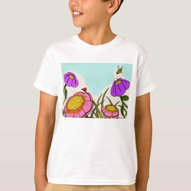 Camiseta Básica Infantil Flower Meadow (Frente)