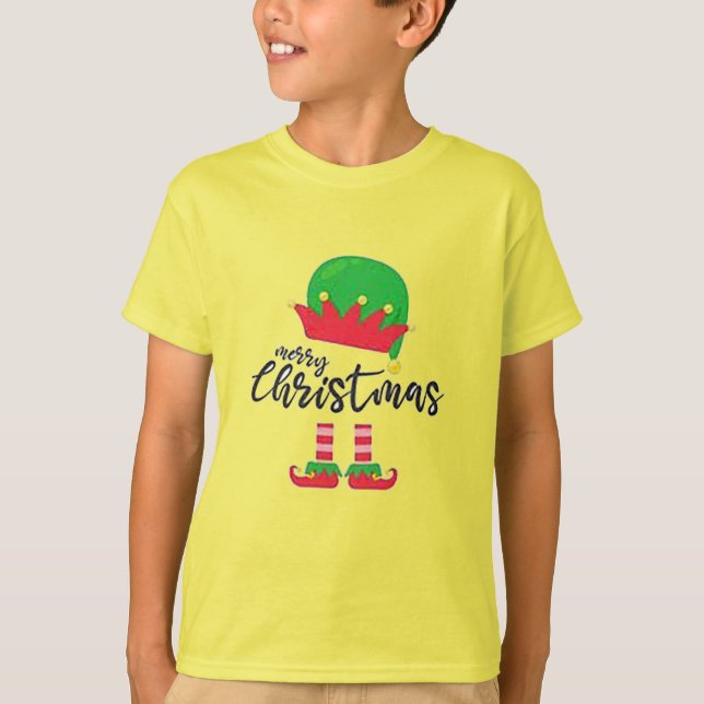 Camiseta Básica Infantil Unisex de Natal Alegre El (Frente)