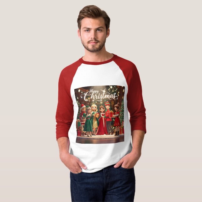 Camiseta Básica, Mangas Raglan 3/4 (Frente Completa)