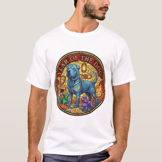 Camiseta Básica Masculina ANO DO CÃO (Frente)