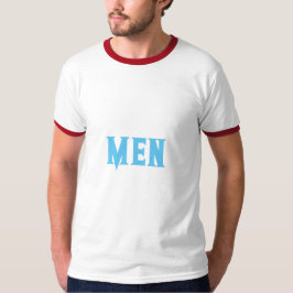 Camiseta Básica Masculina Cor Azul Céu com Texto P