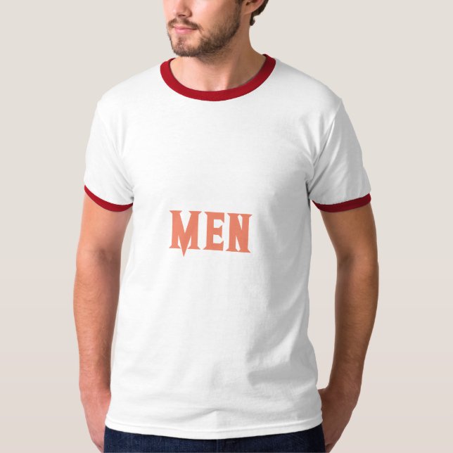 Camiseta Básica Masculina Cor Salmão com Texto Per (Frente)