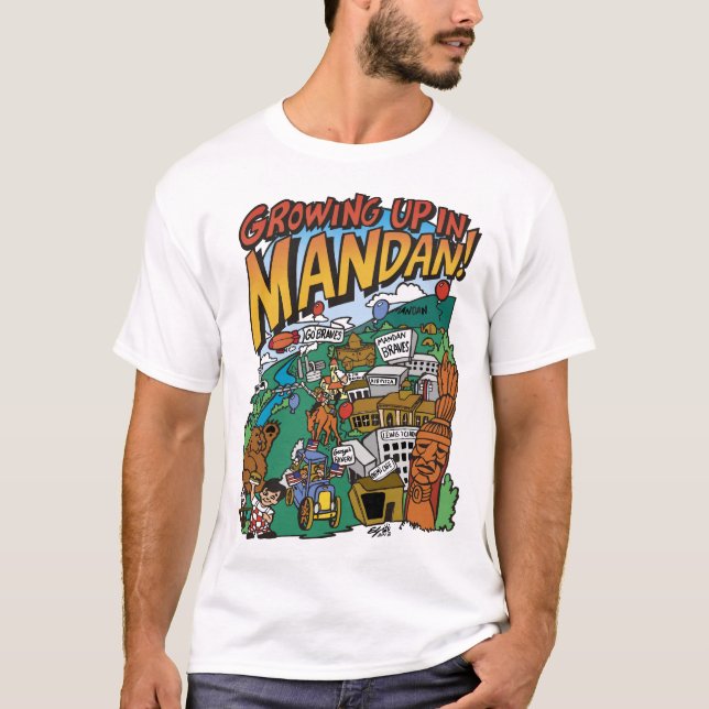 Camiseta básica masculina "Crescer em Mandã" (Frente)