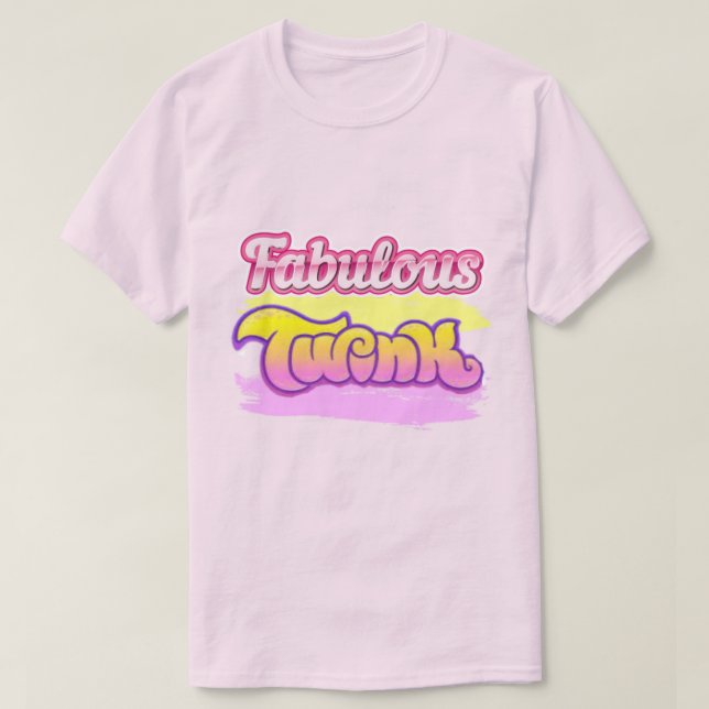 Camiseta Básica Masculina Fabulous Twink Pride (Frente do Design)