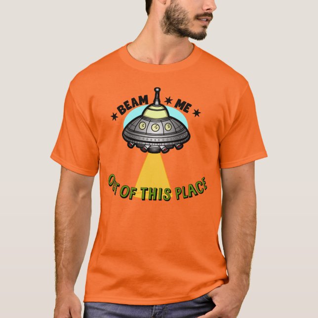 Camiseta Básica Masculina Feixe de Nave Alienígena (Frente)