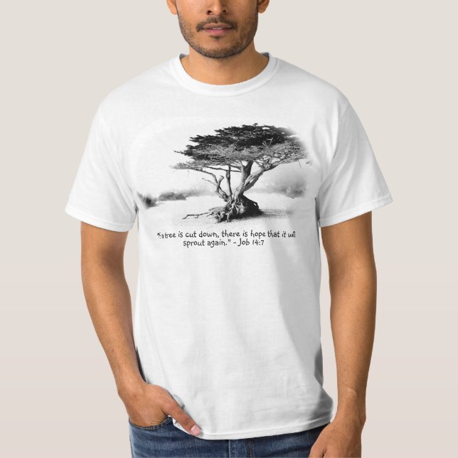 Camiseta Básica Masculina JOB 14:7 (Frente)