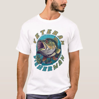 Camiseta Básica Masculina pescador veterano