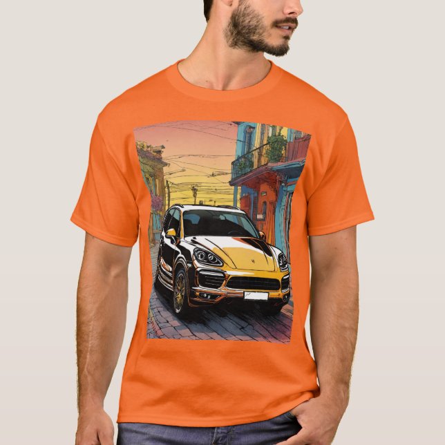 Camiseta Básica Masculina Porsche Cayenne (Frente)