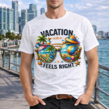 Camiseta Básica Masculina Vacation Feels Right EUA