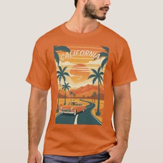 Camiseta Básica MasculinaCartaz de Viagem Retro Ca