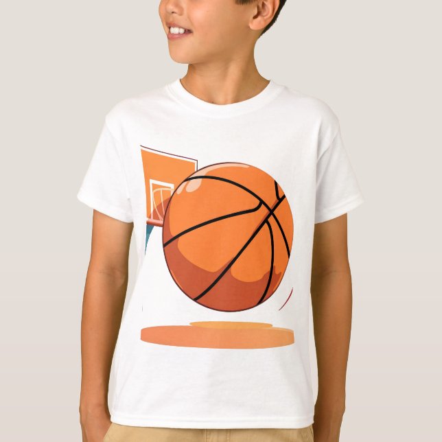 Camiseta básica para crianças - Grande basquete (Frente)
