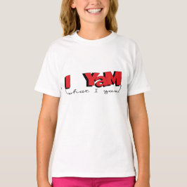 Camiseta Básica Para Meninas "I Yam What I Yam"