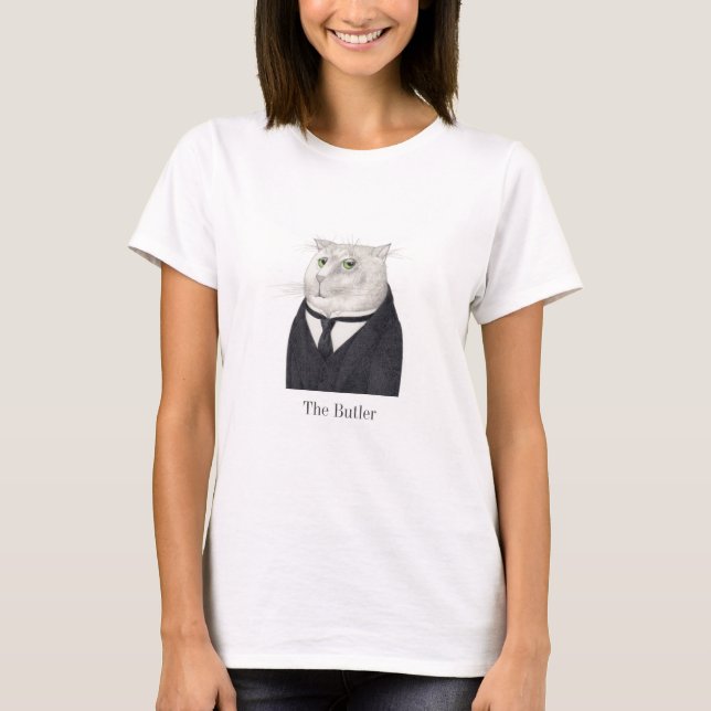 Camiseta Básica para Mulheres CAT BUTLER (Frente)