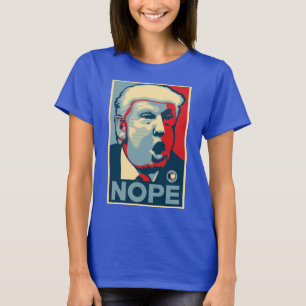 Camiseta básica para mulheres - NOPE - Azul-céu