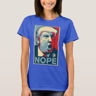 Camiseta básica para mulheres - NOPE - Azul-céu