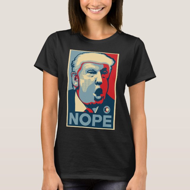 Camiseta básica para mulheres - NOPE - Preto (Frente)