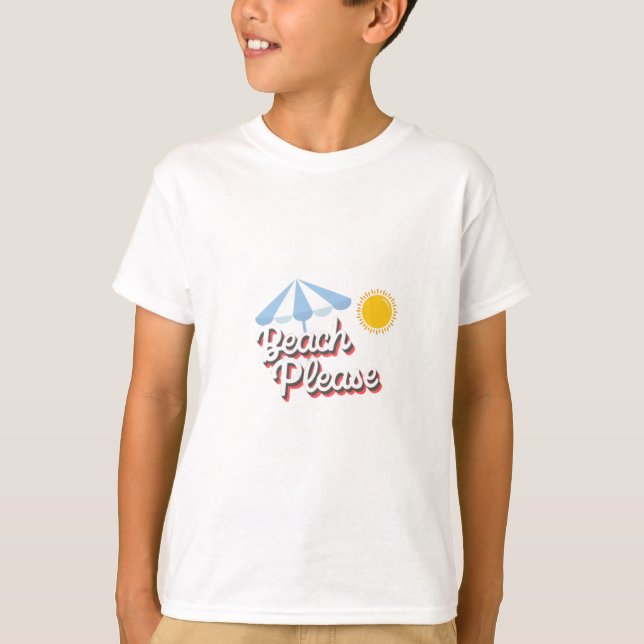 Camiseta básica para niños Beach please (Frente)