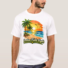 Camiseta Básica Unissex Vacation Feels Right EUA