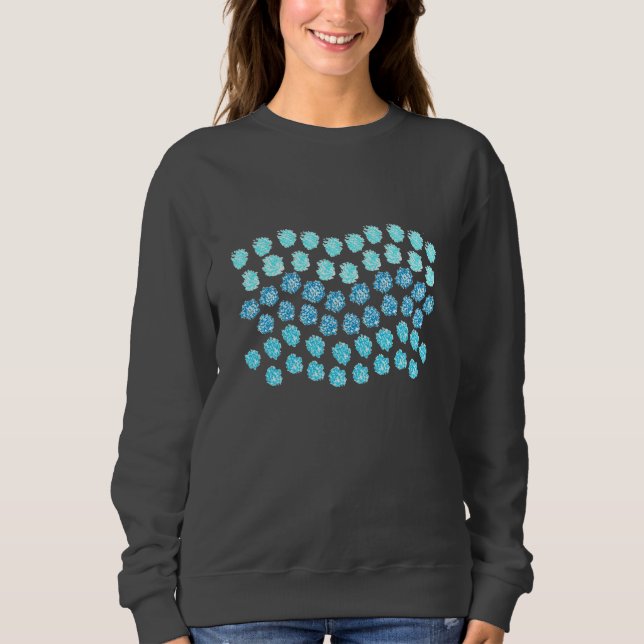 Camiseta Básico de Ondas Azuis (Frente)