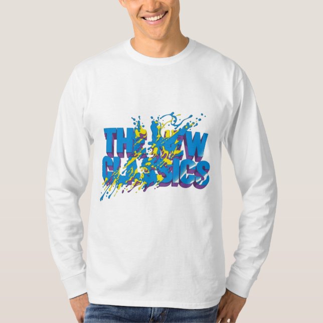 Camiseta Básicos do eterno: Camisa-T de folga longa de voga (Frente)