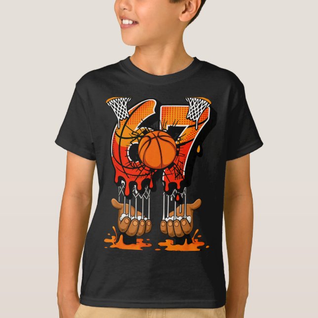 Camiseta Basketball 67 Six Seven 6 7 Boys Funny Gen Alpha M (Frente)