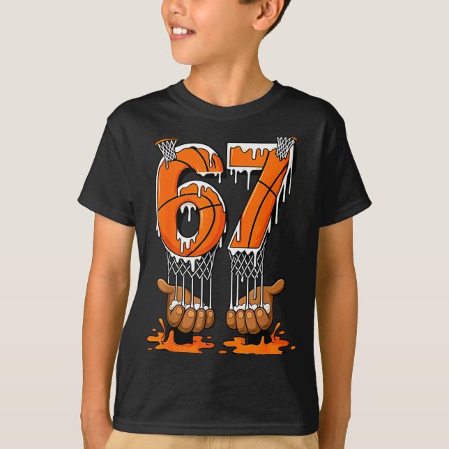 Camiseta Basketball 67 Six Seven Funny Gen Alpha Meme Drip  (Frente)