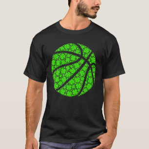 Camiseta Basketball Ball Irish Shamrock Lucky Clover St Pat