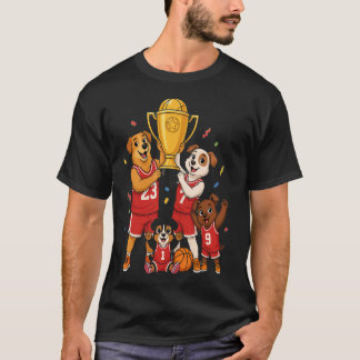 Camiseta Basketball Champions Dog Family Trophy Celebration