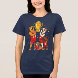 Camiseta Basketball Champions Dog Family Trophy Celebration